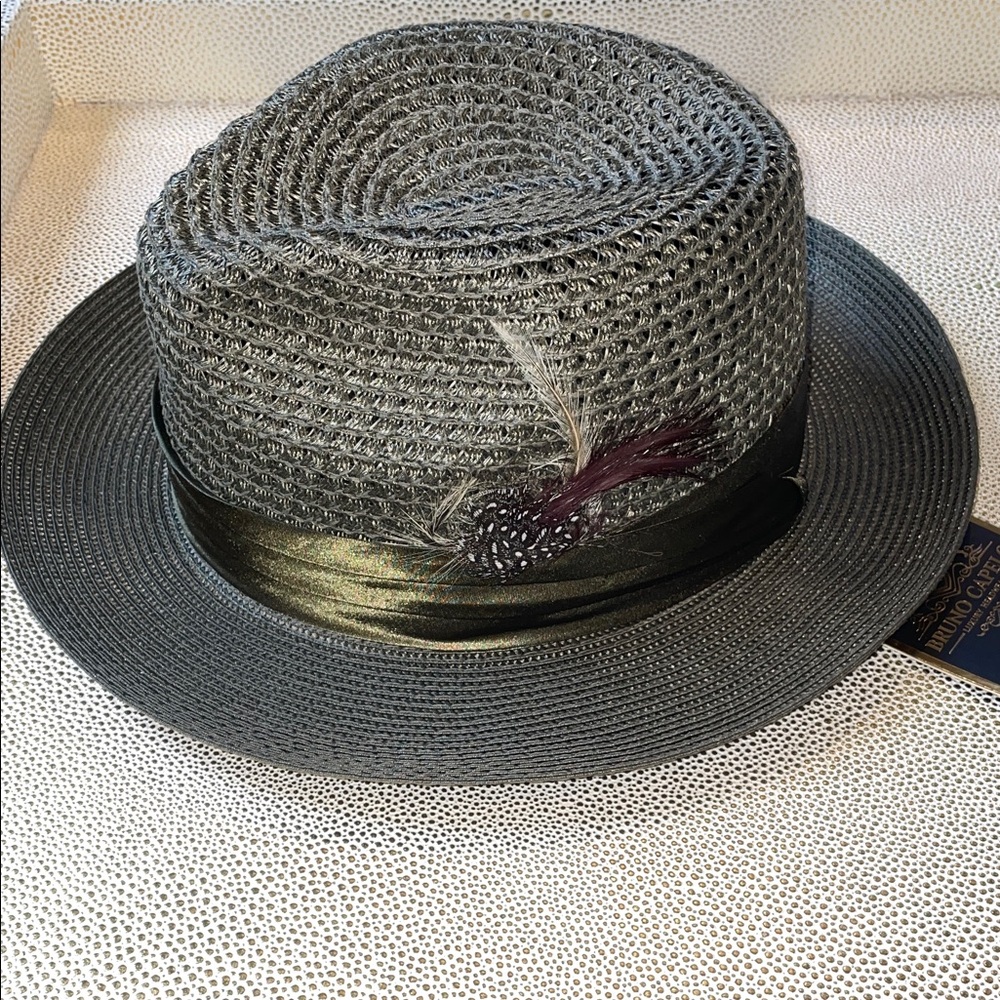 Bruno Capelo Green Woven Fedora Hat NWT
